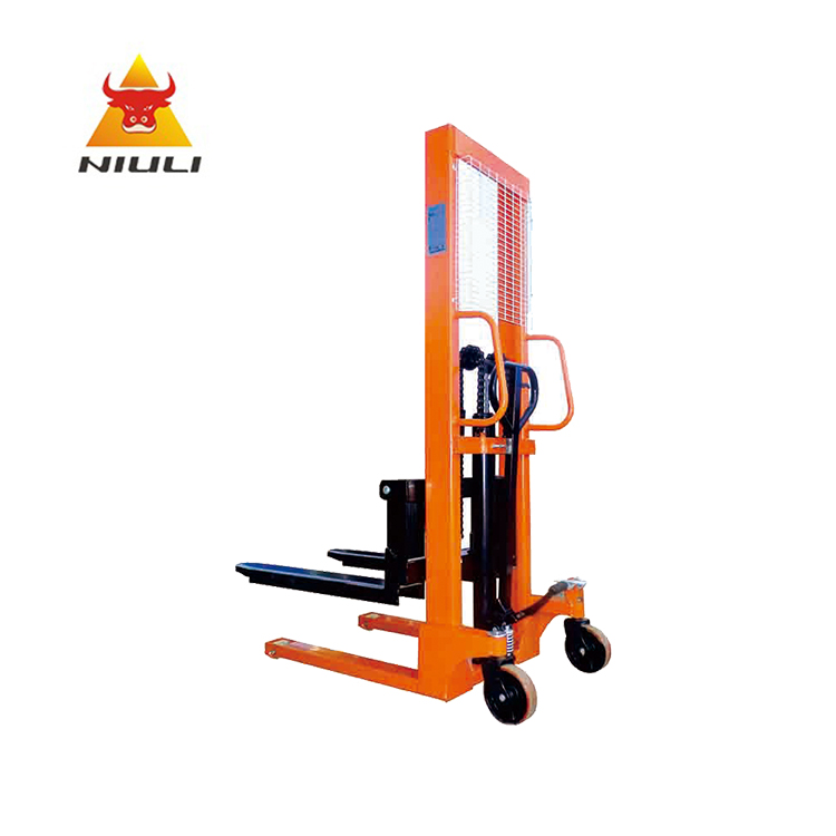 NIULI Hand Manual Pallet Operated Stacker Hidráulico 1.6m Lifting Pallet Stacker