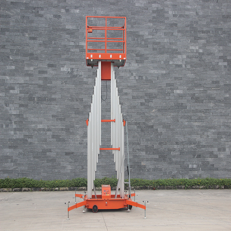 Plataforma de elevación aérea de aleación de aluminio con elevación de hombre de doble mástil NIULI de 300 kg